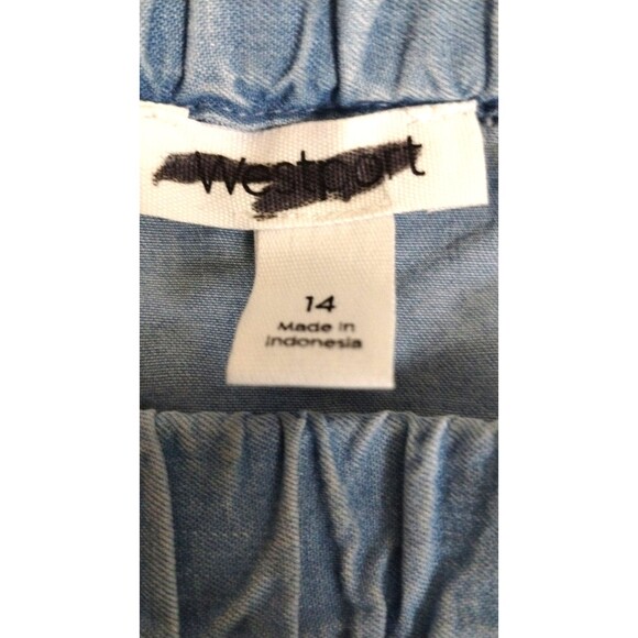 Westport Off the Shoulder Dress Chambray Ruffle Bell Sleeve Denim 14 - Picture 6 of 8